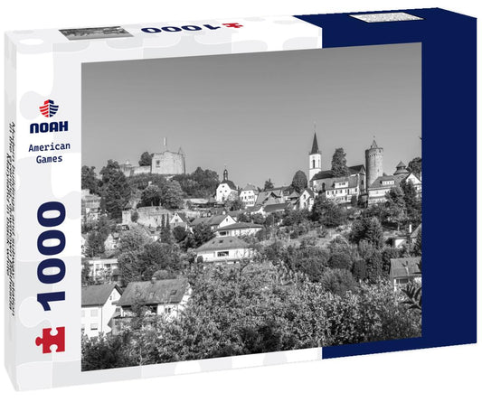 Noah Jigsaw Puzzle Modern buildings and subway station in the evening, downtown Bethesda, Maryland in black white 1000 pieces