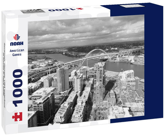 Noah Jigsaw Puzzle Savannah, Georgia, USA waterfront at sunrise in black white 1000 pieces