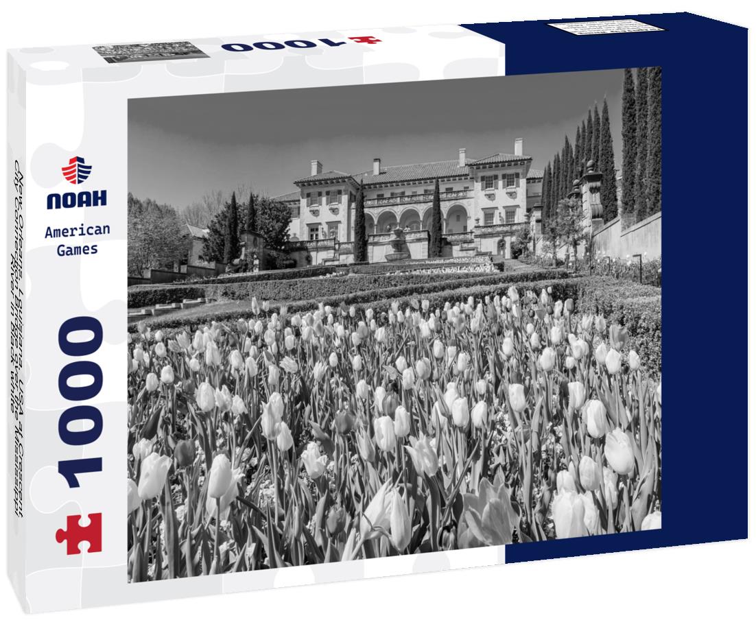 Noah Jigsaw Puzzle New Orleans, Louisiana, USA at Crescent City Connection Bridge over the Mississippi River in black white 1000 pieces