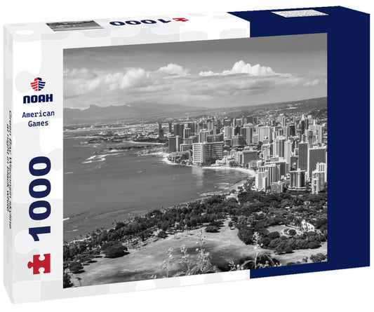 Noah Jigsaw Puzzle Green Bay Wisconsin skyline at night in black white 1000 pieces