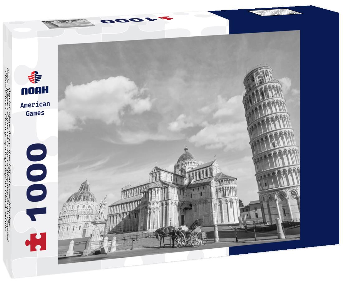 Noah Jigsaw Puzzle Aerial view from the hill above Naples, Italy. View of the old city of Naples from Castel Sant'Elmo. Sunny spring day in black white 1000 pieces