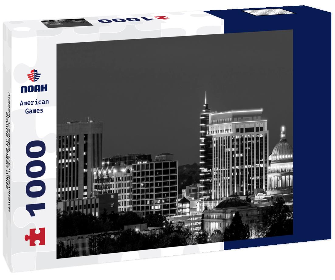 Noah Jigsaw Puzzle Macon, Georgia, USA downtown skyline in black white 1000 pieces