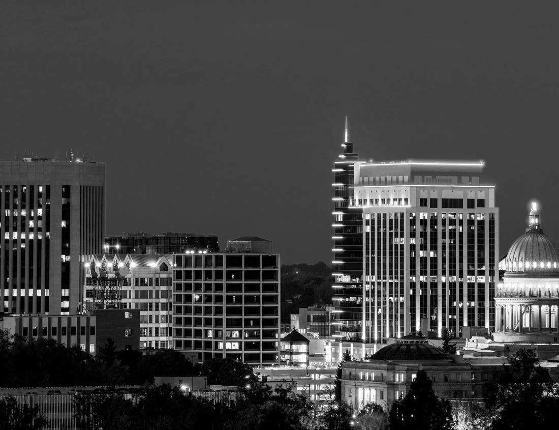 Noah Jigsaw Puzzle Macon, Georgia, USA downtown skyline in black white 1000 pieces