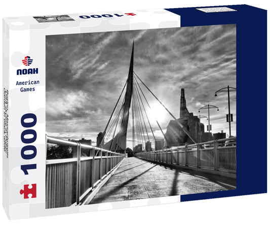 Noah Jigsaw Puzzle Boston, Massachusetts, USA skyline in Public Garden in black white 1000 pieces