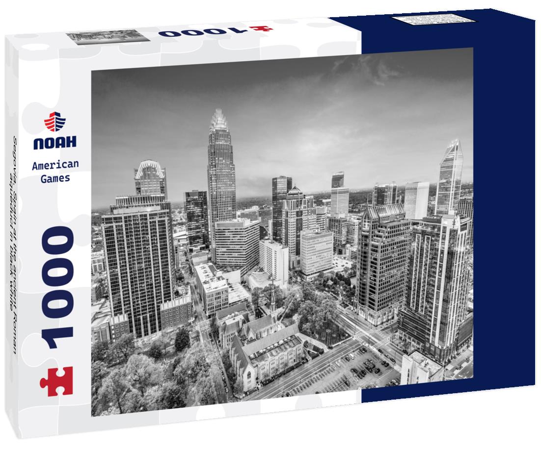 Noah Jigsaw Puzzle Segovia, Spain at the ancient Roman aqueduct in black white 1000 pieces