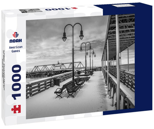 Noah Jigsaw Puzzle Lisbon, Portugal skyline at Sao Jorge Castle in black white 1000 pieces