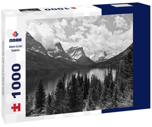 Noah Jigsaw Puzzle Nashville with boat in black white 1000 pieces