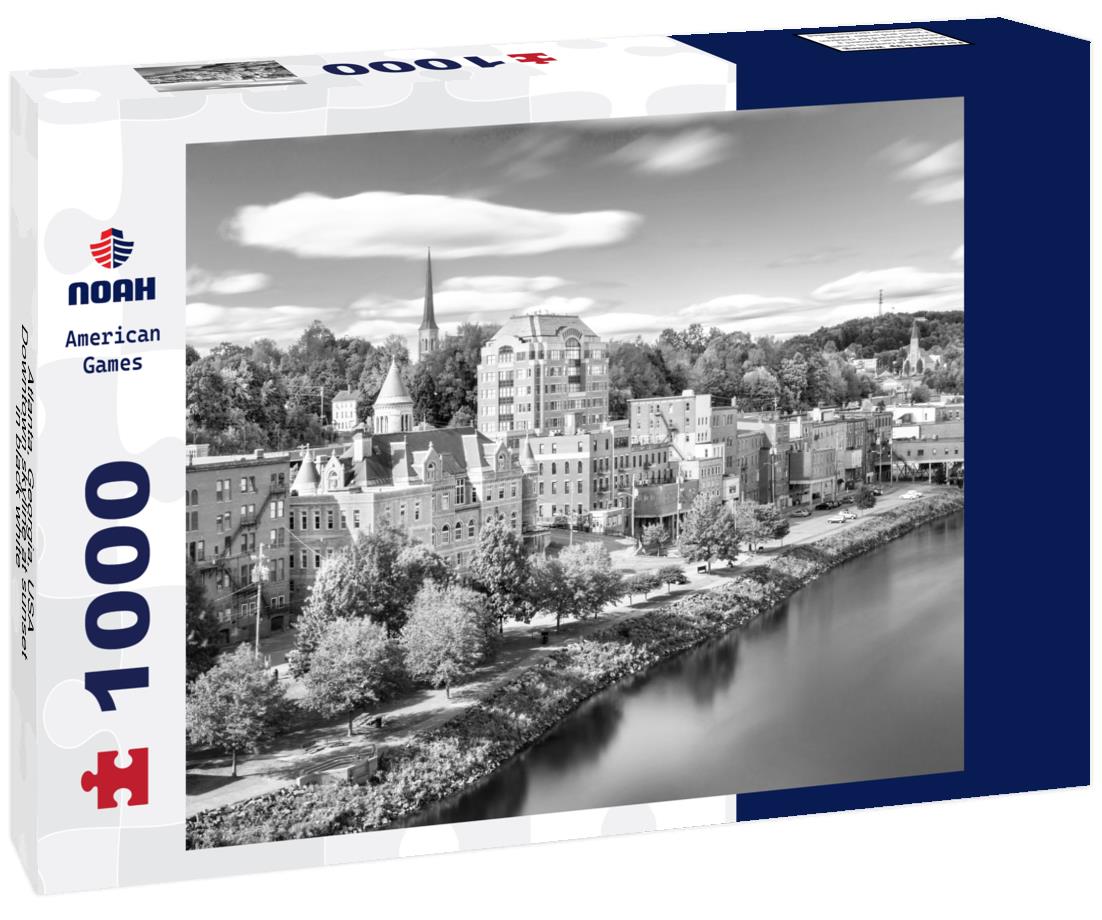 Noah Jigsaw Puzzle Atlanta, Georgia, USA Downtown skyline at sunset in black white 1000 pieces