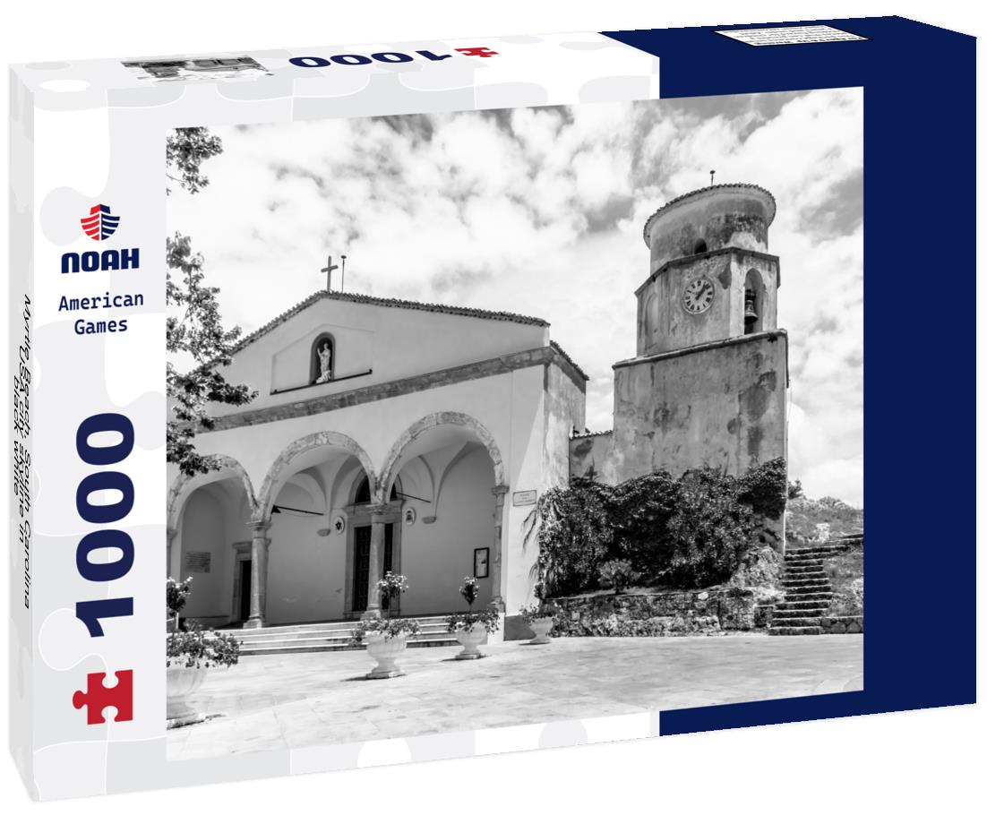 Noah Jigsaw Puzzle Myrtle Beach, South Carolina, USA city skyline in black white 1000 pieces