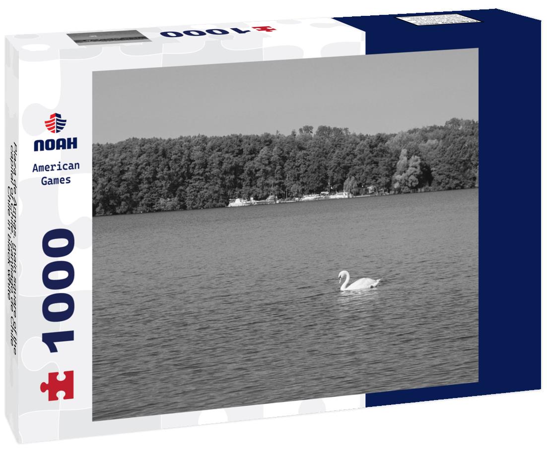 Noah Jigsaw Puzzle Plaza de Armas, main square of the capital of Chile, Santiago de Chile, Chile in black white 1000 pieces