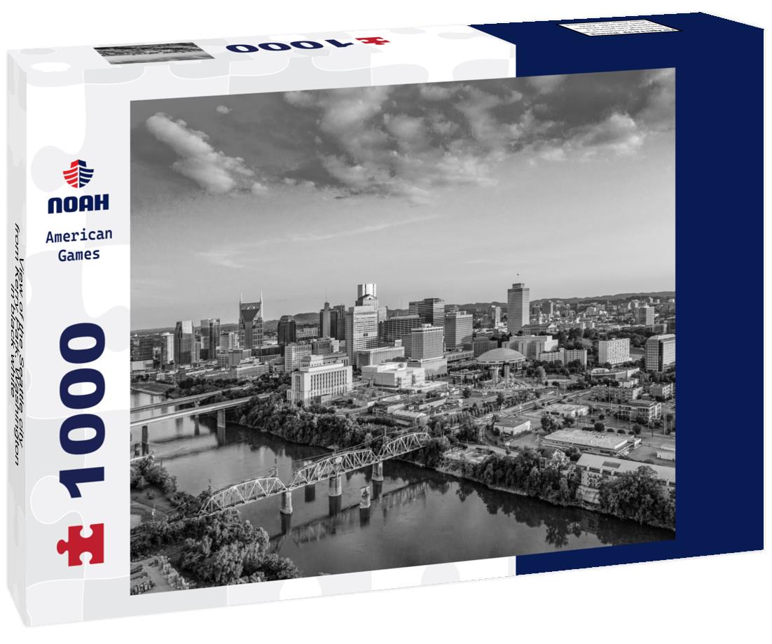 Noah Jigsaw Puzzle View of the Seattle city from Kerry Park, Washington in black white 1000 pieces