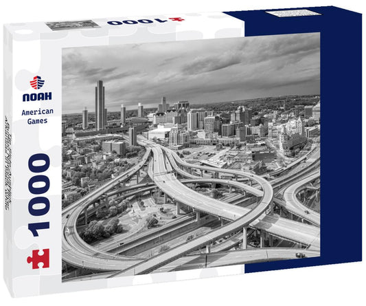 Noah Jigsaw Puzzle Tie Slide-Ausblick, Buffalo National River, Arkansas in black white 1000 pieces