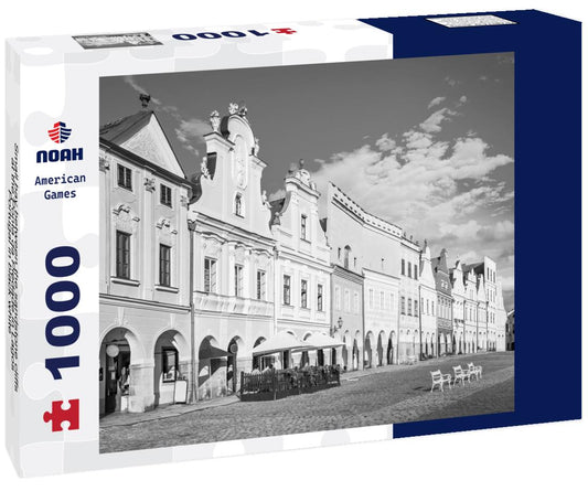 Noah Jigsaw Puzzle Small bay between the sandstone cliffs at the Ponta da Piedade in Lagos, Portugal in black white 1000 pieces