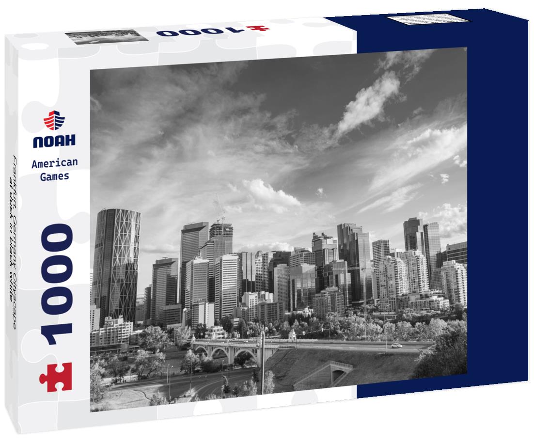Noah Jigsaw Puzzle Frankfurt, Germany Cityscape at dusk in black white 1000 pieces