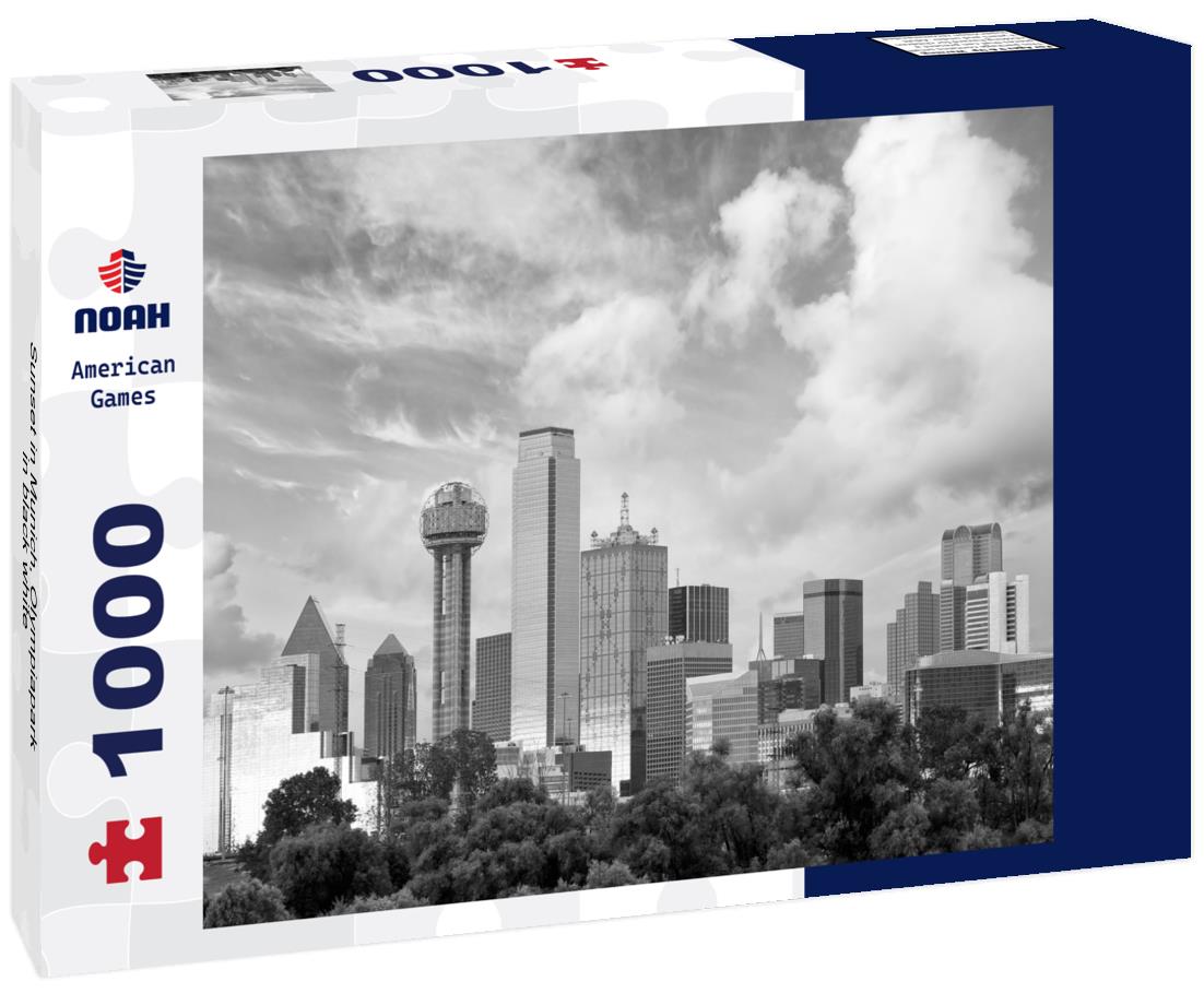 Noah Jigsaw Puzzle Sunset in Munich, Olympiapark in black white 1000 pieces