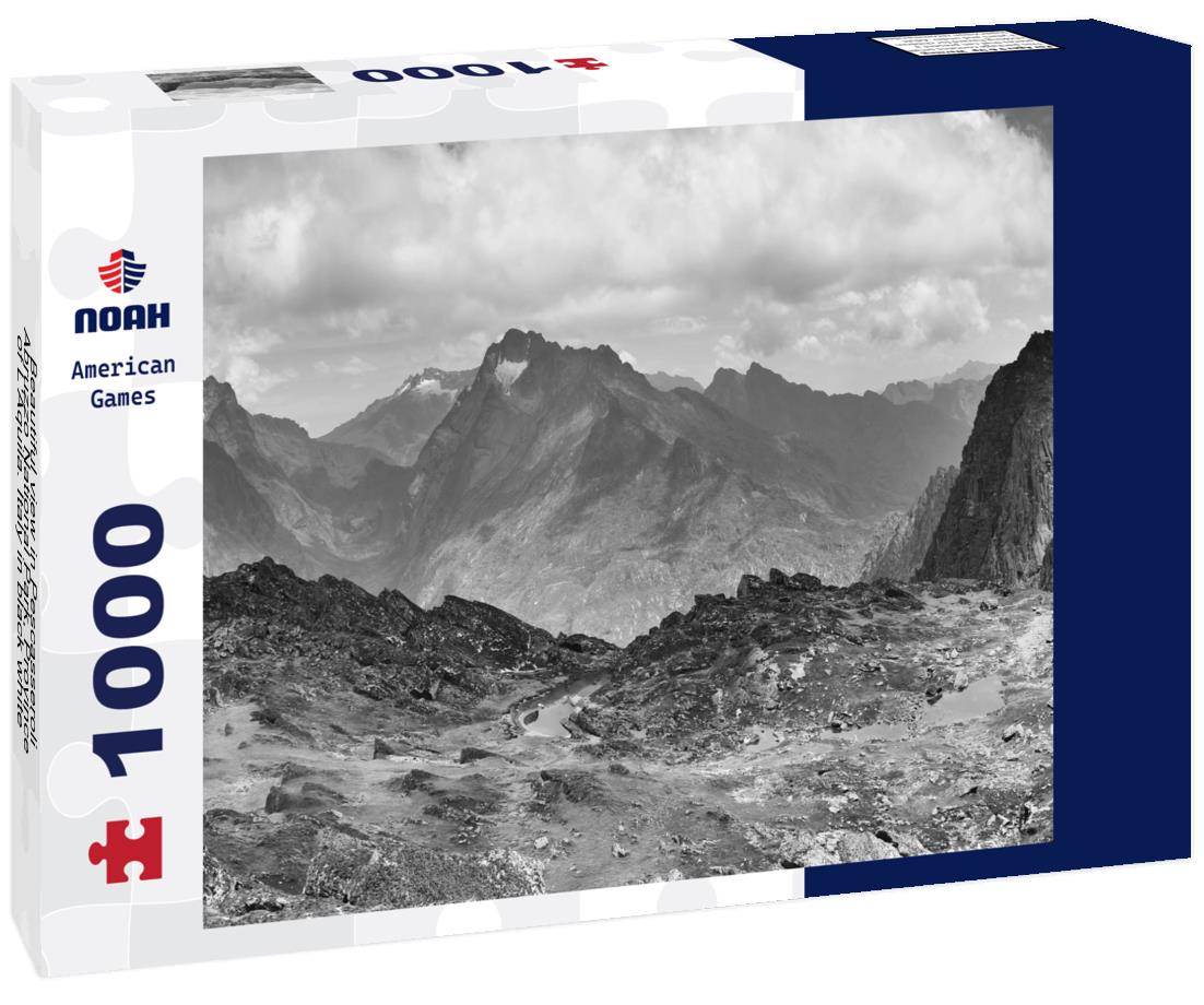 Noah Jigsaw Puzzle Beautiful view in Pescasseroli, Abruzzo National Park, Province of L'Aquila. Italy in black white 1000 pieces