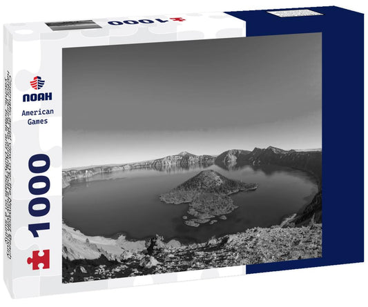 Noah Jigsaw Puzzle Cinematic aerial view over the Newport Beach harbor during the annual boat show with luxury yachts, boats and Duffy boats on a sunny blue sky day in black white 1000 pieces