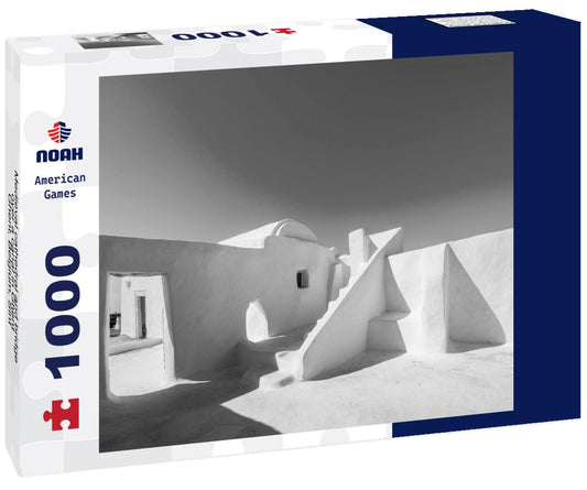 Noah Jigsaw Puzzle Medieval cathedral and bridge over a canal in Ghent - Ghent, Belgium, Sint - Michielskerk in black white 1000 pieces