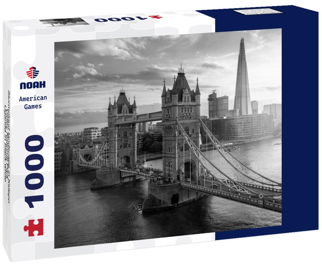 Noah Jigsaw Puzzle Stormcloud landscape in Kidepo Valley National Park - Uganda in black white 1000 pieces