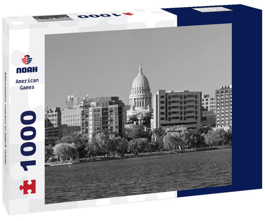 Noah Jigsaw Puzzle Mannheim market in black white 1000 pieces