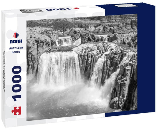 Noah Jigsaw Puzzle Rugged Acadia Coast at sunrise in black white 1000 pieces