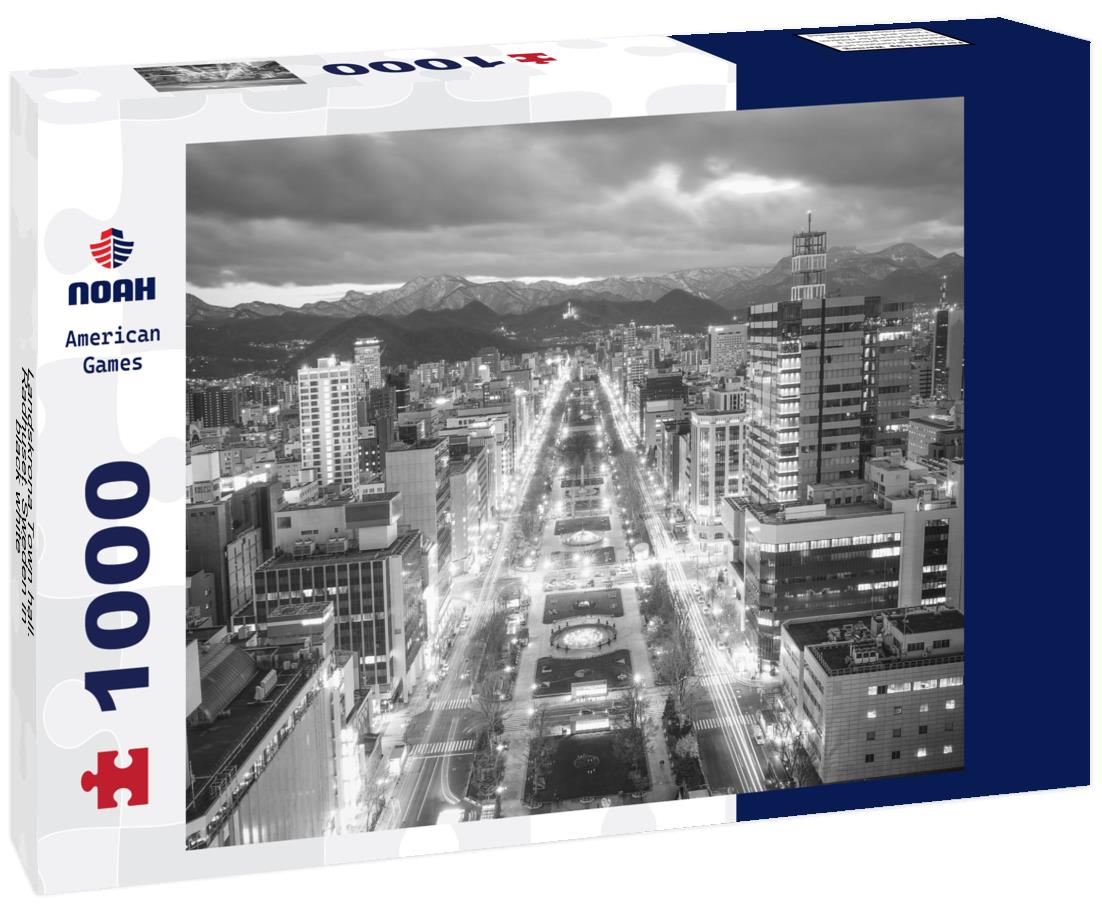 Noah Jigsaw Puzzle Landskrona Town hall. Radhuset. Sweden in black white 1000 pieces