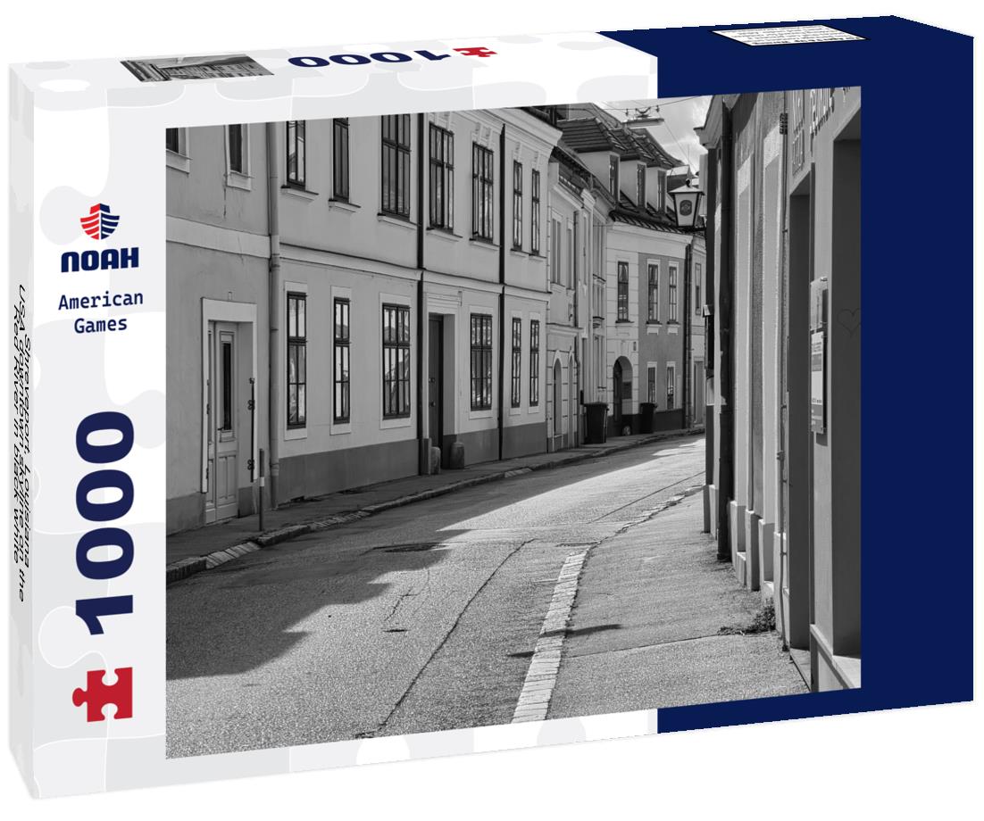 Noah Jigsaw Puzzle Shreveport, Louisiana, USA downtown skyline on the Red River in black white 1000 pieces