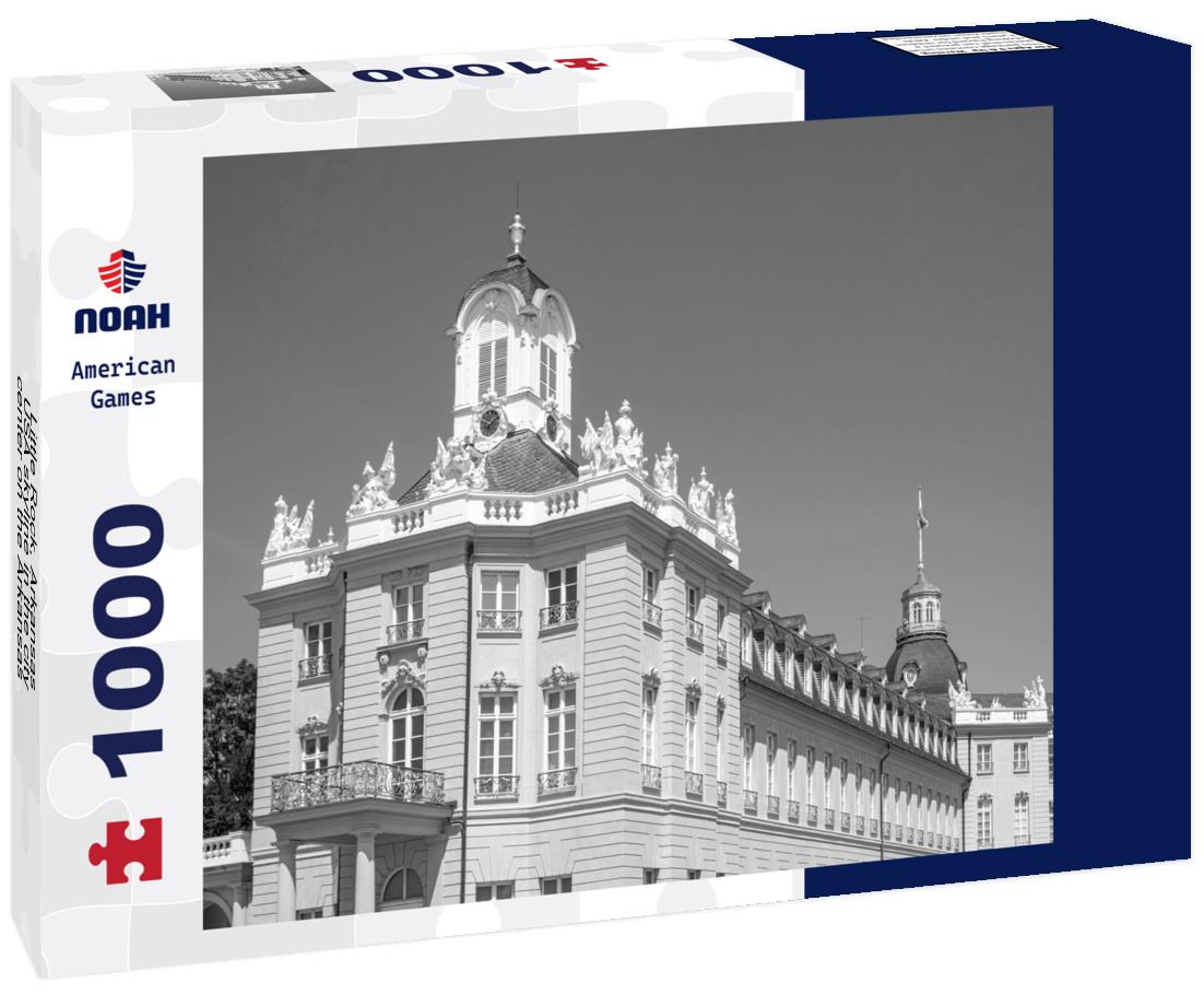 Noah Jigsaw Puzzle Little Rock, Arkansas, USA skyline in the city center on the Arkansas River in black white 1000 pieces