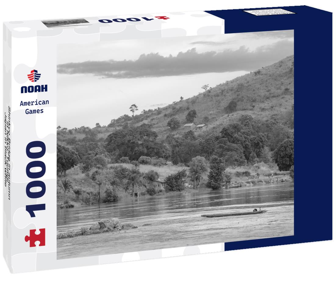 Noah Jigsaw Puzzle Shinkyo Bridge in autumn in Nikko, Tochigi, Japan in black white 1000 pieces