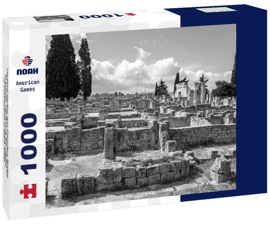 Noah Jigsaw Puzzle Hartford skyline and Founders Bridge at sunset. Hartford is the capital of Connecticut in black white 1000 pieces