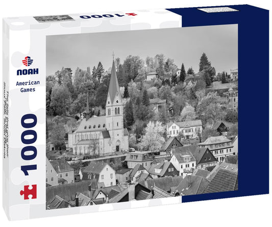 Noah Jigsaw Puzzle The falls that give their name to the city - Sioux Falls, South Dakota in black white 1000 pieces