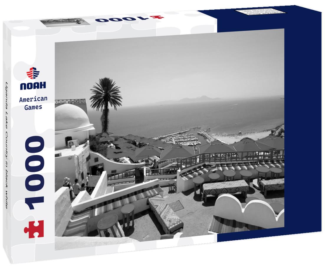 Noah Jigsaw Puzzle Uganda Lake Country in black white 1000 pieces