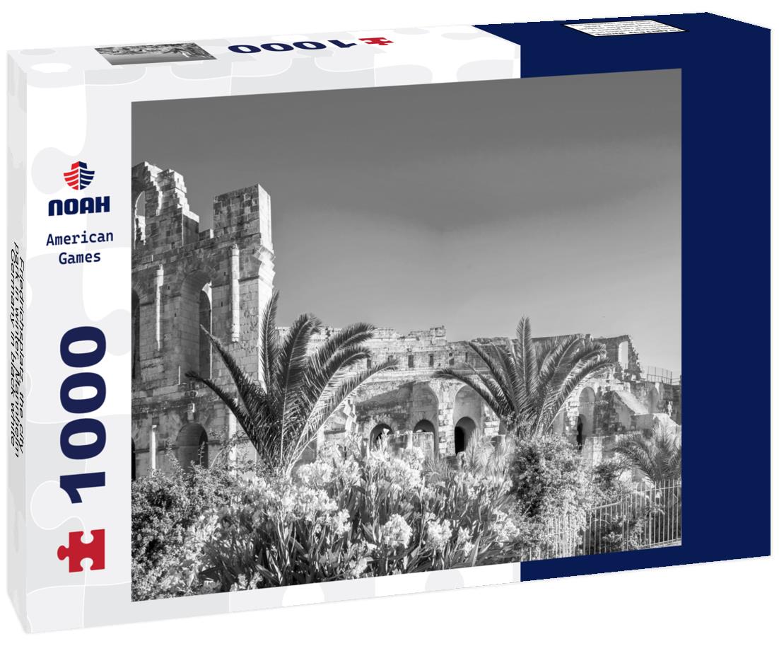 Noah Jigsaw Puzzle Friedrichsplatz, the city park in winter, Mannheim, Germany in black white 1000 pieces