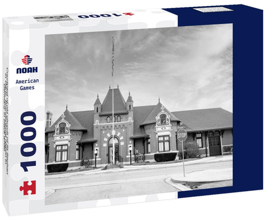 Noah Jigsaw Puzzle Courtyard of old church of St Sephan in Gartz, Brandenburg region in Germany in black white 1000 pieces