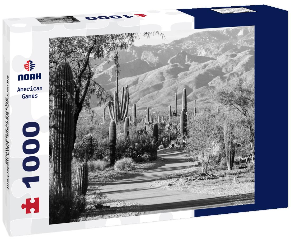 Noah Jigsaw Puzzle Savannah, Georgia, USA waterfront skyline in black white 1000 pieces