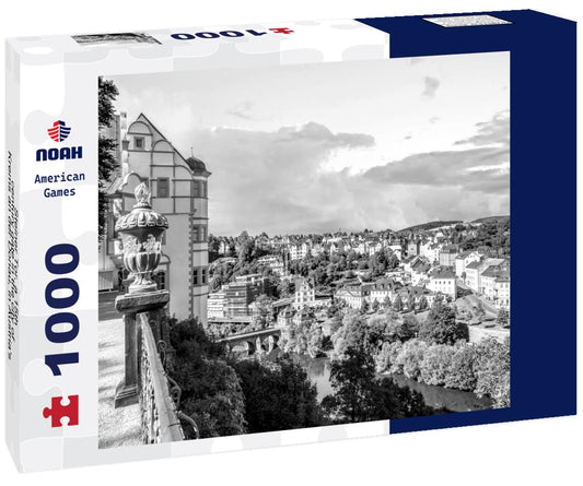 Noah Jigsaw Puzzle Steiner Tor, a 15th-century gate in the city of Krems an der Donau, in Austria's Wachau Valley in black white 1000 pieces