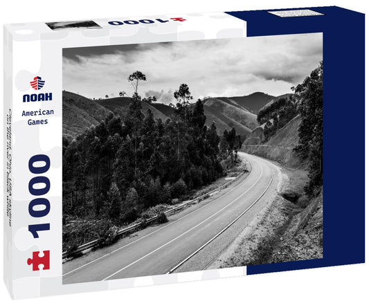 Noah Jigsaw Puzzle Cleveland, Ohio, USA skyline on the river in black white 1000 pieces