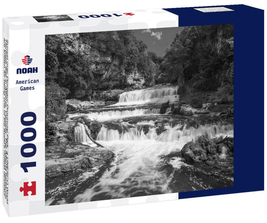 Noah Jigsaw Puzzle Sunset over Dinosaur Provincial Park, a UNESCO World Heritage Site in Alberta, Canada. The Alberta badlands are known for being one of the world's richest dinosaur fossil sites in black white 1000 pieces