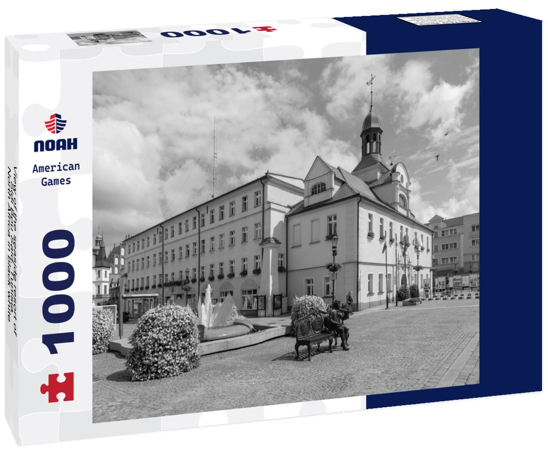 Noah Jigsaw Puzzle View of the seaside resort of Sidi Bou Said. Tunisia, North Africa in black white 1000 pieces