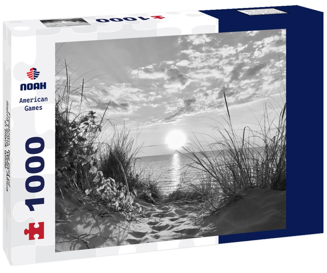 Noah Jigsaw Puzzle Freetown, the port of Sierra Leone, West Africa in black white 1000 pieces