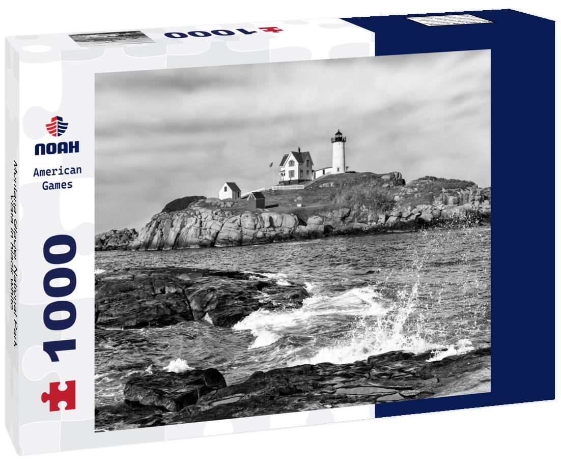 Noah Jigsaw Puzzle Montana Glacier National Park Vista in black white 1000 pieces