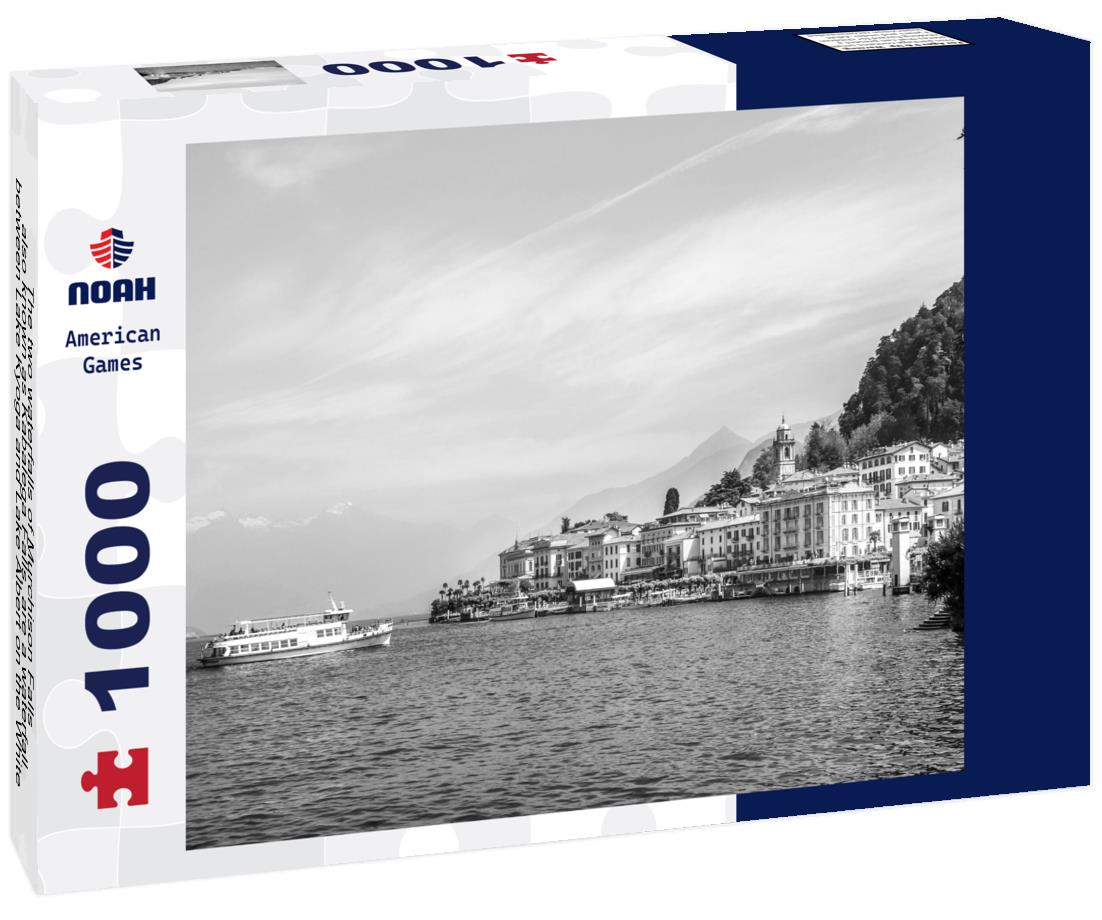 Noah Jigsaw Puzzle The two waterfalls of Murchison Falls, also known as Kabalega Falls, are a waterfall between Lake Kyoga and Lake Albert on the White Nile River in Uganda in black white 1000 pieces