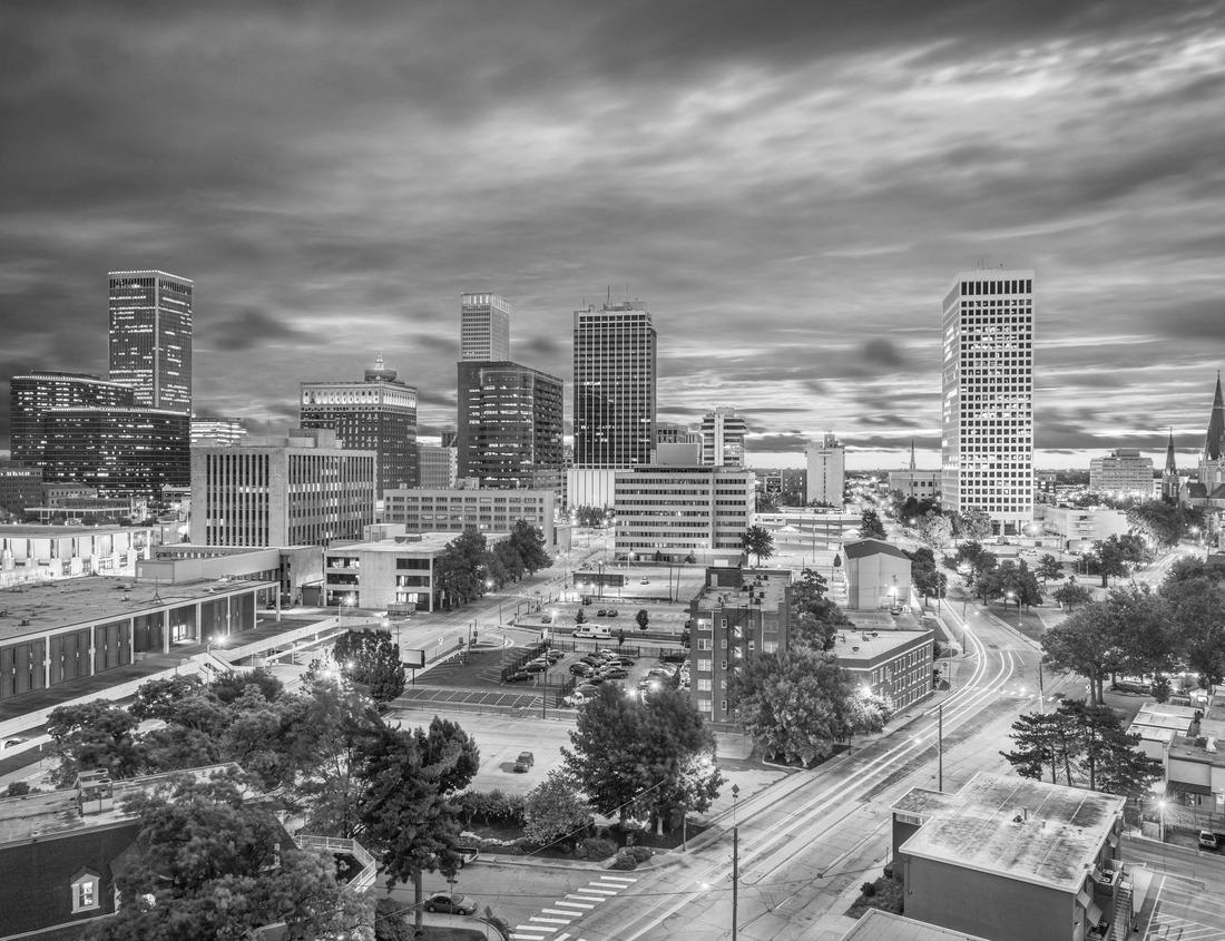 Noah Jigsaw Puzzle Corpus Christi, Texas skyline cityscape bayfront in black white 1000 pieces