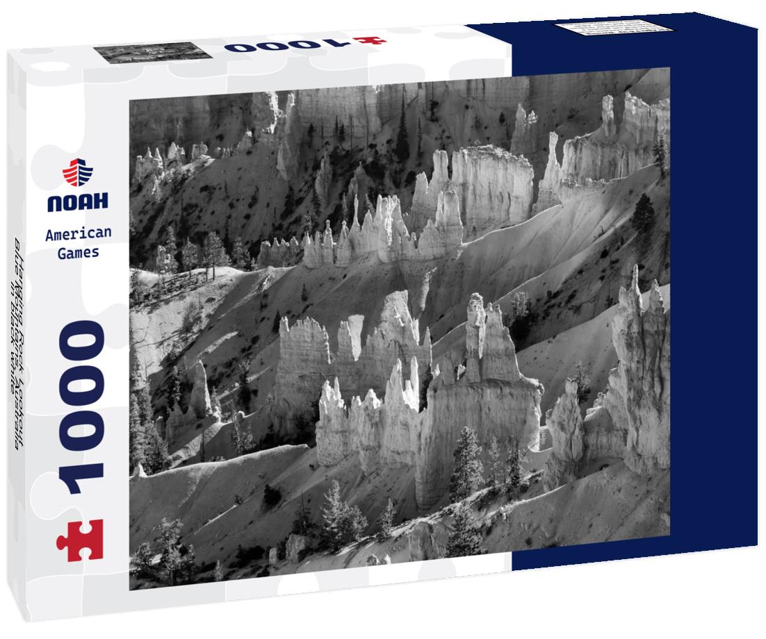 Noah Jigsaw Puzzle Hanging Rock Lookout, Blue Mountains, Australia in black white 1000 pieces