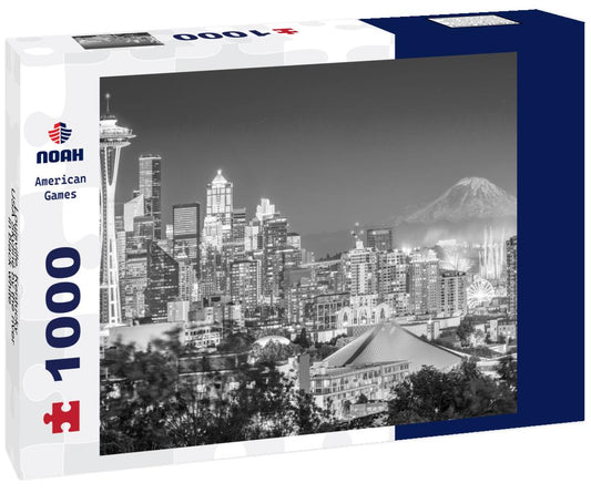Noah Jigsaw Puzzle Louisville, Kentucky, USA Skyline by the river in black white 1000 pieces