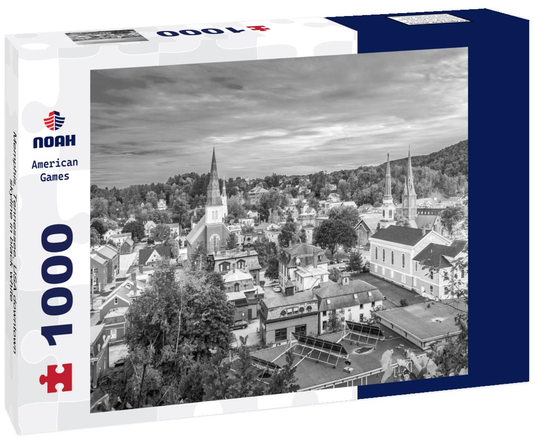 Noah Jigsaw Puzzle Memphis, Tennessee, USA downtown skyline in black white 1000 pieces