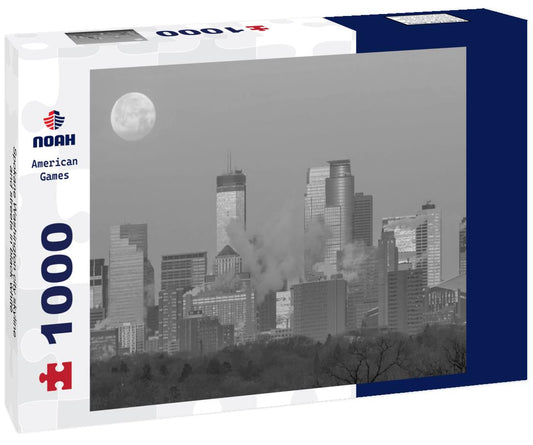 Noah Jigsaw Puzzle Spokane Washington city skyline and streets in black white 1000 pieces