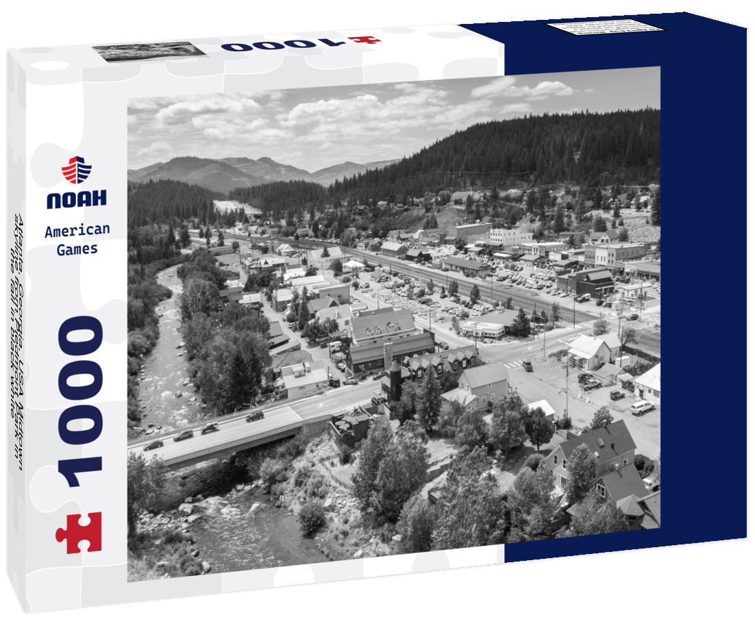 Noah Jigsaw Puzzle Atlanta, Georgia, USA Midtown skyline from Piedmont Park in the fall in black white 1000 pieces