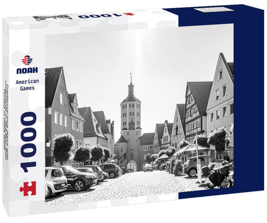 Noah Jigsaw Puzzle Traditional blue doors with ornaments in Sidi Bou Said, Tunisia in black white 1000 pieces