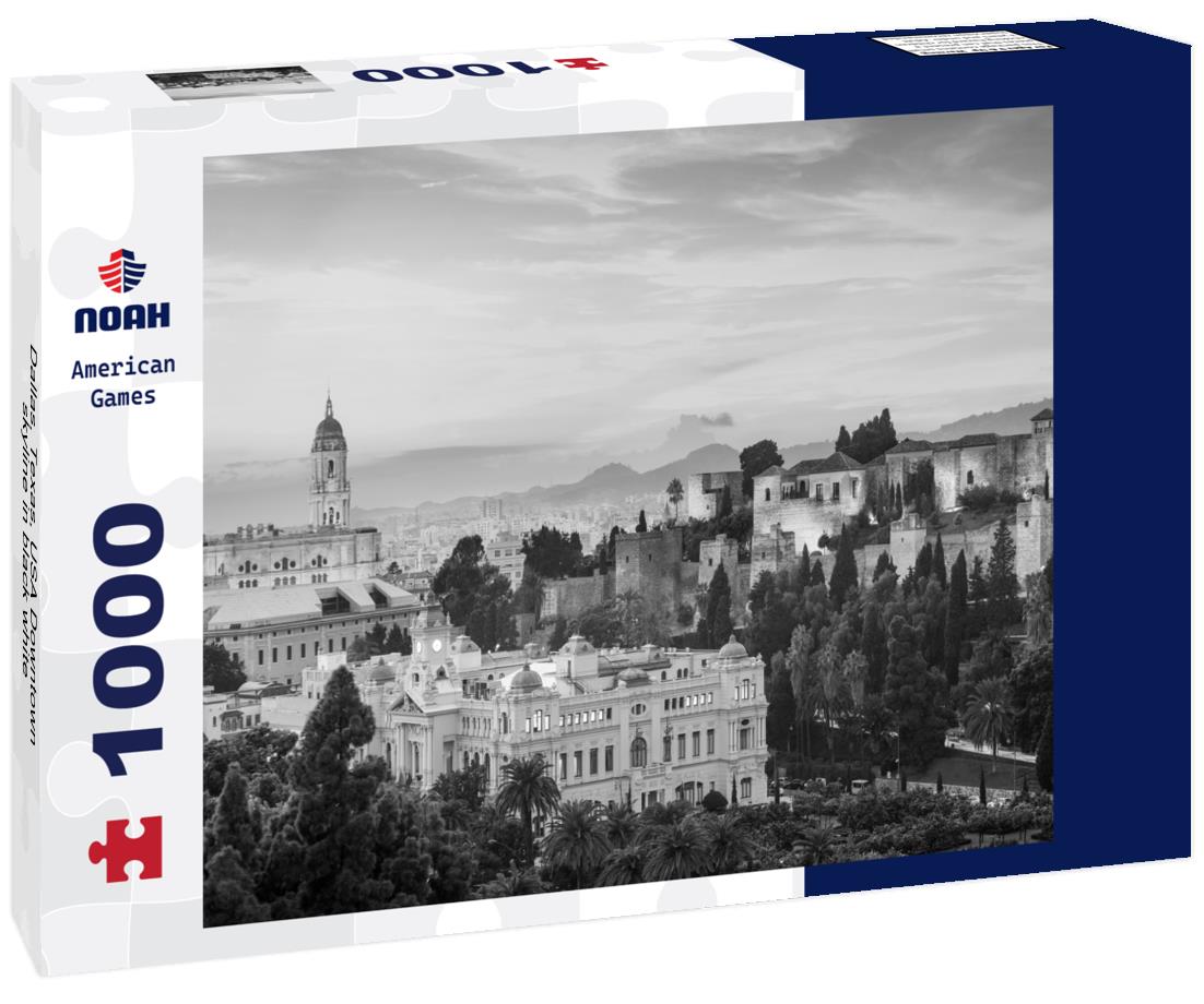 Noah Jigsaw Puzzle Dallas, Texas, USA Downtown skyline in black white 1000 pieces